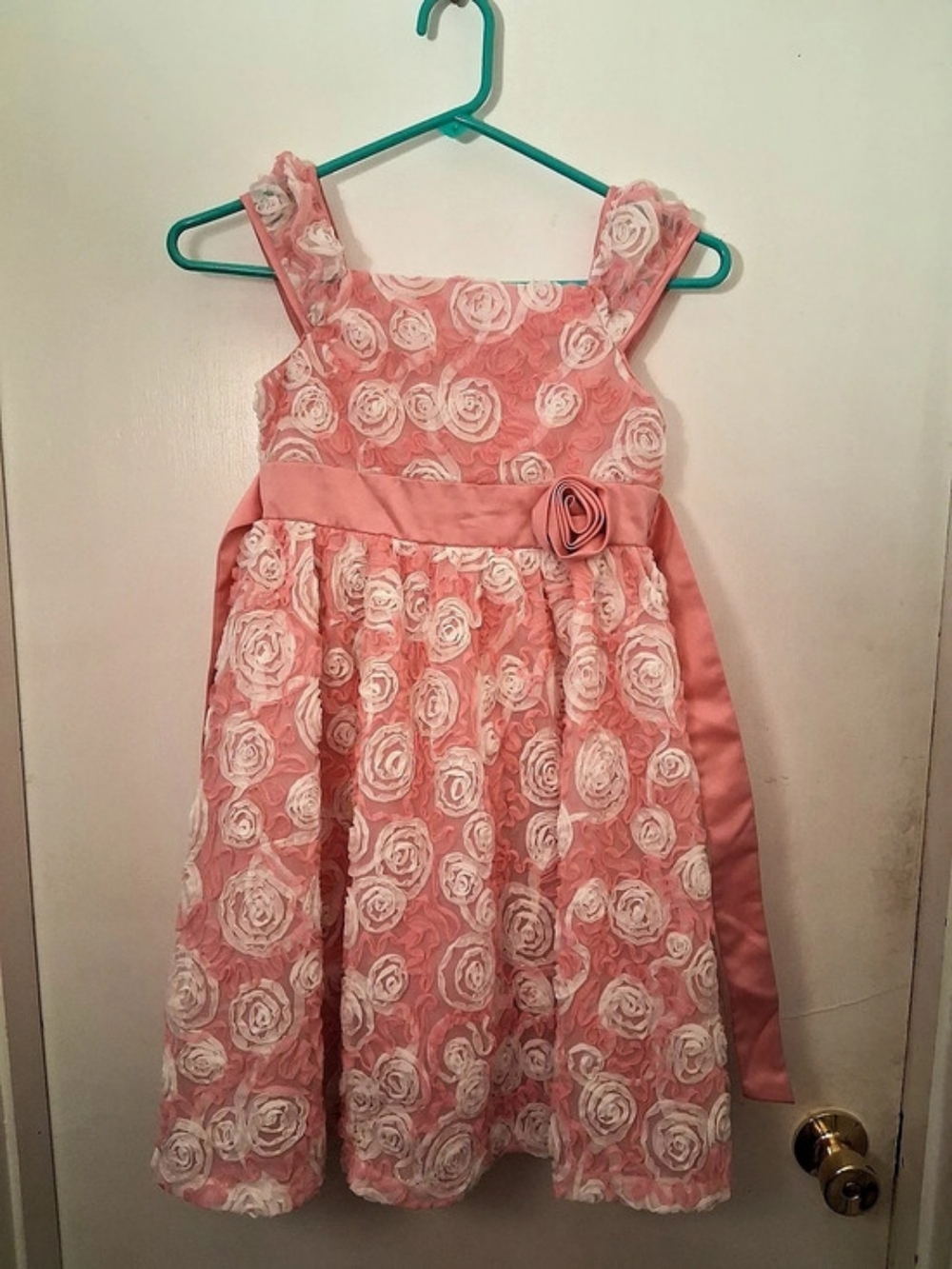 Emily Rose Girls Floral Dress Pink & White Size 7